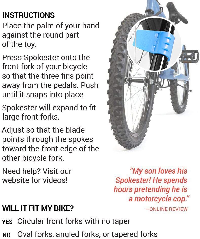 SPOKESTER Bicycle Noisemaker - Realistic Motorcycle Sound for Kids' Bikes - Image 5